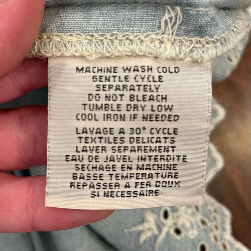 Denim & Supply Ralph Lauren Chambray Mini Skater Skirt Embroidered Blue NWT. - Picture 11 of 13